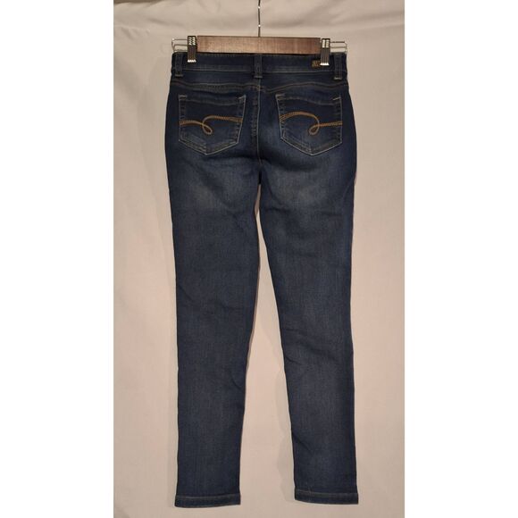 Justice Girls Mid-Rise Jeggings Indigo Distressed‎ Size 12 - Picture 2 of 5